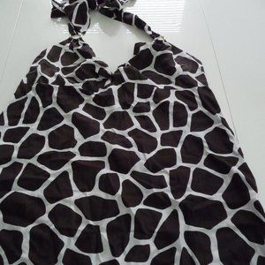 BANANA REPUBLIC TRENDY SILK ANIMAL PRINT/GIRAFFE, BROWN WHITE/ TANK TOP HOLTER …